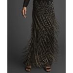 Mac Duggal NWT Size 4 Black Gold Beaded Fringe Gown Photo 6
