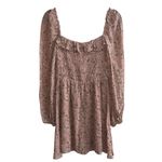 Reformation  Morris Smocked Mini Dress In Melody Light Pink Floral Print Photo 7