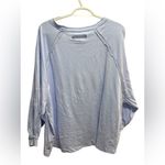 Free People NWT baby blue long sleeve oversized shirt Photo 2