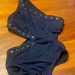 Michael Kors  Black One-Shoulder Swim One Piece Photo 0