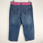 Carolina Blues Size 8 Jeans Capri Cropped Pink Waistband Barbie Raw Waist 1678 Photo 1