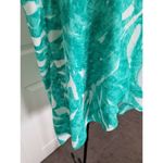 Alfani  Crossover Hi-Lo Hem Pop Art V-Neck Sleeveless Top Teal Fade Palms XL Photo 4