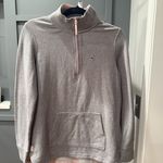 Vineyard Vines  1/4 Zip Pullover Shirt Gray Polo Style Pink Trim Women's Small Photo 0