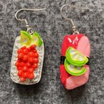 New US Kawaii Sushi Sashimi Nigiri Food‎ Salmon Fish Roes Earrings Miniature … Orange Photo 2