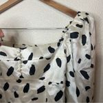 Reformation Reign satin long sleeve cropped blouse in ink blot NEW 0 Photo 2