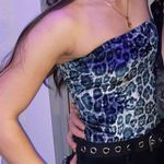 Princess Polly Blue Leopard Strapless Bodysuit Photo 1