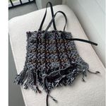 ZARA  BRAIDED TOTE Bag With Wooden Beads Photo 1