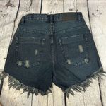 One Teaspoon  Denim Shorts Bonita High Waist Long Rise Button Fly in Fox Black 25 Photo 1