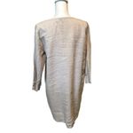 Allen Allen  USA Shirt Dress Large Tunic‎  Beige  100% Linen Coastal Lagenlook Photo 1