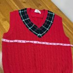 Jos. A. Bank  Red Sweater Vest with Plaid V-Neck Photo 5