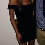 BCBGeneration BCBG Black Off Shoulder Scrunch Bodycon Dress Photo 1