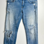 ZARA  Women Pants Womens‎ Blue Distressed Jeans Size 2 Premium Denim Photo 0