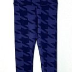 Alo Yoga Airbrush Cropped Legging in Navy Blue Houndstooth Size S Photo 0