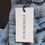 We Wore What Blue Halter Crop Top Size XS NWT Tie Neck Halter Top Photo 7