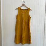 Croft & Barrow  Linen Tiered Sleeveless Swing Sundress Boho Dress Yellow Size M Photo 5
