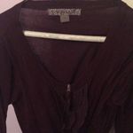 Forever 21 F21 burgundy zip up light sweater cardi large Photo 1