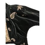 Laurel Vintage Velvet Embroidered Paisley Crop Bolero Jacket 40 Medium Black Purple Photo 4