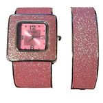 New Pink Glittery Strada Cuff Watch & Matching Bracelet Photo 0