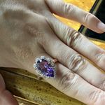 Natural Rose de France Amethyst Sterling Silver Cocktail Ring Size 10.5 Pink Photo 3