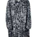 Ava & Viv Black And White Sheer Long Sleeve Knee Legnth Tunic Button Up Top 3x Photo 0