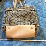 Coach  Signature Khaki Jacquard Belted Carryall Tote Bag Photo 4