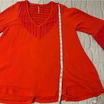 Free People  Red Parisian Nights Flowy Long Sleeve Top Photo 7