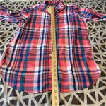SO  Perfect Shirt Pink & Blue Plaid Soft Rayon‎ Relaxed Fit Button Front Size M Photo 14