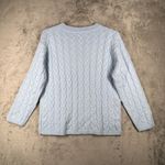 Peace Love World Sweater Cable Knit Pullover Crew Neck Warm Winter Blue XS Photo 2