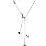 Moon and Stars necklace with rhinestones silver alloy pretty boho gift valentine Photo 3