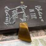 Handmade Tiger’s Eye Pendant Necklace – Oregon Coast Tumbled Crystal 18” Photo 2