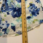 Charter Club  Blue Floral  linen button front Blouse size 1X Photo 7