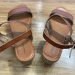 Maurice's Sandals Womens Sz 11 Brown Double Strap Slingback 3" Wedge Heels Honey Photo 5