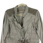 Max jeans Women’s Snap Front Lace Detail Lightweight Jacket Olive Green Size M Photo 3