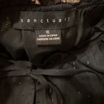 Sanctuary szXL black sheer LS blouse ties at neck Swiss dots/silver threads EUC Photo 6