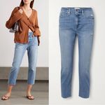 frame denim FRAME • Le Beau Crop jeans distressed straight leg Walden Rock tomboy raw hem Photo 1