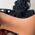 Saks 5th Avenue Gray Saks Fifth Y2K Caged Suede Heel Womens Shoes Sz 7 Black Clubwear Date Edgy Photo 8