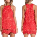 Lovers + Friends Lovers + Friends Caspian Shift Dress Red Lace Mini Dress Sleeveless Racerback Photo 8