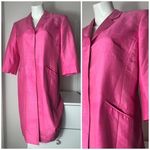 Liz Claiborne Liz Clairborne Collection Bright Pink 100% Silk 3/4 Sleeve Light Jacket Size 12 Photo 1
