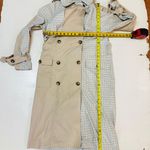 Avec Les Filles Not Have Belt Plaid Double-Breasted Trench Coat Beige Size L Photo 3