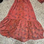 Anthropologie Boemo Revolve Maxi Dress Coral Pink Sz M Ruffle Tiered Long Sleeve Photo 5