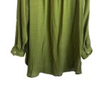 Cato  Women Tunic Top 18/20 Olive Green Relaxed Button Up Sheer‎ Gauze Workwear Photo 3