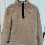 Tommy Hilfiger  Tan Teddy Faux Fur Quarter Zip Pullover Sweater Women’s Size XS Photo 0