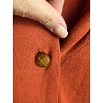 Kate Hill Women's Cardigan Orange Tan Button Front Size M Cashmere blends Photo 3