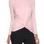 Juicy Couture | Pink Ribbed Knit Top Tie Back Embellished Neck Size Medium Photo 0
