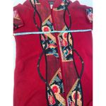 KOOS of Course! Red Open Cardigan Applique Sweater Silk Wool Sz 1X Asian Kimono Photo 6