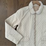 Bill Blass Vintage  Gingham Reversible Quilted Chore Coat Beige and White Large Photo 2