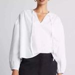 Who What Wear Kat Poet Tie Neck Top, White, Size M New w/Tag in Original Packaging Photo 3