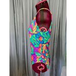 Jantzen one piece swimsuit Vintage 1980s bright orange green purple Photo 4