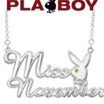 Playboy  NWT Miss November Rare Silver Necklace Photo 3