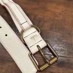 Gap Vintage Y2K  Women's Cow‎ Leather Wide Distressed Buckle Belt White Medium Photo 3